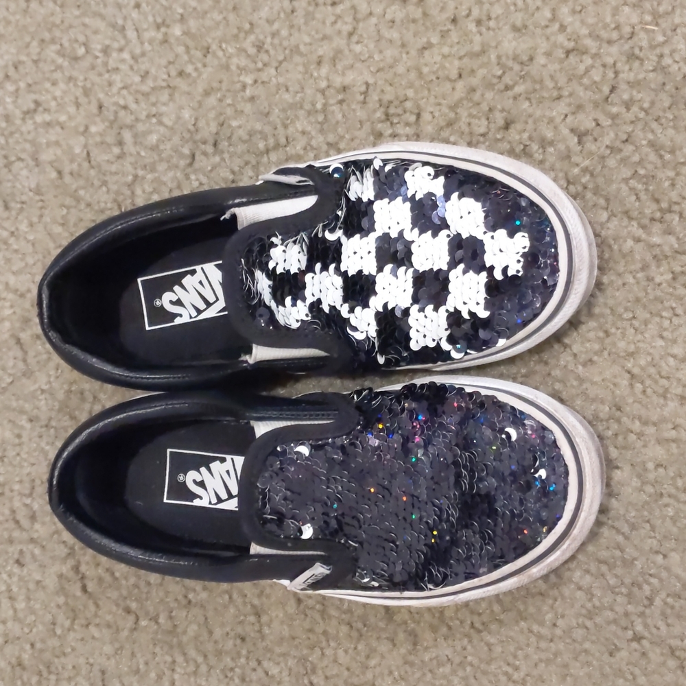 Kids Vans reverse sequin checkered sneakers